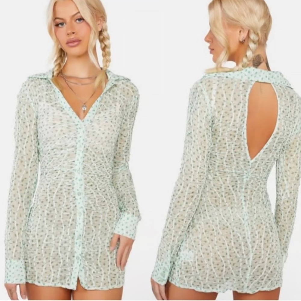 For Love & Lemons Drea Long Sleeve Mini Dress